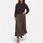 Knitted Maxi Dress with Pleated Skirt
