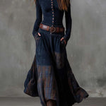 Leonora™ | Vintage Suede Check Dress (Includes Belt)