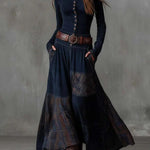 Leonora™ | Vintage Suede Check Dress (Includes Belt)