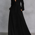 Serena™ | Flowing Button-Front Maxi Dress