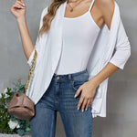 Zeagoo Women's 3/4 Sleeve Draped Ruffles Cardigan