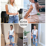 Shirts Short Sleeve Loose T Shirt Blouses - Zeagoo (Us Only)