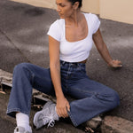 Zeagoo Short Sleeve Square Neck T Shirt
