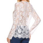 Sexy Sheer Floral Lace Blouse Top - Zeagoo (Us Only)