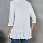 Zeagoo Women's 3/4 Sleeve Draped Ruffles Cardigan