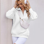 Zeagoo Women Sweatshirts Quarter Zip Stand Collar Pullovers Fleece Workout Hoodies Y2K Clothes