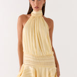 Isla Morgan | Halter Neck Ruffle Mini Dress For Women