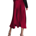 Satin Zipper Elegant Work Skirts - Zeagoo (US Only)