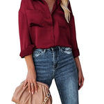 Satin Silk Button Down Shirts - Zeagoo (Us Only)