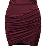 High Waist Stretch Tight Pleated Bodycon Skirt - Zeagoo (Us Only)
