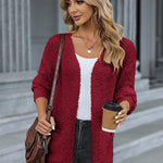 Zeagoo Women's 2023 Fall Winter Popcorn Cardigan Open Front Batwing Sleeve Oversized Chunky Knit Sweater with Pockets