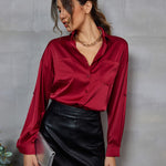 Satin Silk Button Down Shirts - Zeagoo (Us Only)