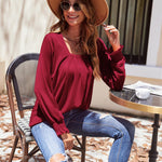 Zeagoo Long Sleeve Shirts Square Neck Pleated Tunic Tops