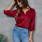 Satin Silk Button Down Shirts - Zeagoo (Us Only)