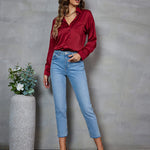 Satin Silk Button Down Shirts - Zeagoo (Us Only)