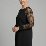 Mia Clarke | Long Sleeve Mini Dress with Embroidered Lace Sleeves For Women