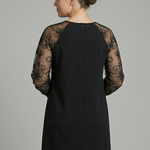 Mia Clarke | Long Sleeve Mini Dress with Embroidered Lace Sleeves For Women