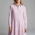 Charlotte King | Striped Tiered Shirt Dress For Women