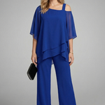 Sienna Parker | Asymmetrical Chiffon Two-Piece Set For Women