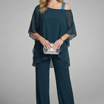 Sienna Parker | Asymmetrical Chiffon Two-Piece Set For Women