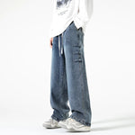 Men's Breathable Denim Wide Leg Pants | Bold Oversized Streetwear Style