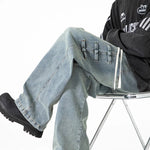 Men's Breathable Denim Wide Leg Pants | Bold Oversized Streetwear Style
