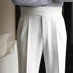 Men's Cotton-Silk Blend Plaid Pants | Tailored Lightweight Comfort Fit