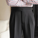 Men's Cotton-Silk Blend Plaid Pants | Tailored Lightweight Comfort Fit