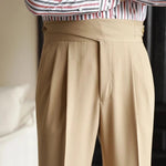 Men's Cotton-Silk Blend Plaid Pants | Tailored Lightweight Comfort Fit