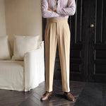 Men's Cotton-Silk Blend Plaid Pants | Tailored Lightweight Comfort Fit