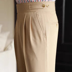 Men's Cotton-Silk Blend Plaid Pants | Tailored Lightweight Comfort Fit
