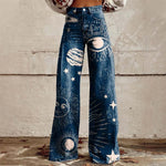 Women's Cotton Blend High-Waist Flared Jeans | Bold Modern Style Statement
