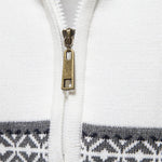 Men's Cozy Cotton Blend Pullover | Elegant Two-Tone Zip Sweater