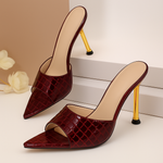 Women's Croc-Embossed Vegan Leather Stiletto Heels | Elegant All-Day Comfort