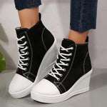 Women's Denim Wedge Sneakers | Stylish All-Day Comfort Fit