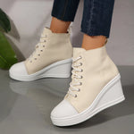 Women's Denim Wedge Sneakers | Stylish All-Day Comfort Fit