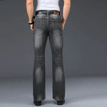 Men's Faded Black Cotton Blend Flared Jeans | Timeless Vintage Appeal