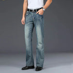Men's Faded Black Cotton Blend Flared Jeans | Timeless Vintage Appeal