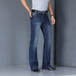Men's Faded Black Cotton Blend Flared Jeans | Timeless Vintage Appeal