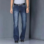 Men's Faded Black Cotton Blend Flared Jeans | Timeless Vintage Appeal