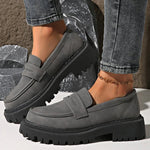 Women's Faux Suede Platform Loafers | Comfortable Slip-On Style for Everyday Wear