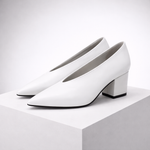 Women's Genuine Italian Leather Block Heels | All-Day Comfort Fit