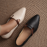 Women's Genuine Leather Flats with Gold Accent | Refined Everyday Essential