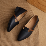 Women's Genuine Leather Flats with Gold Accent | Refined Everyday Essential