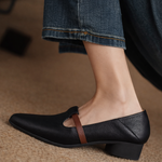Women's Genuine Leather Flats with Gold Accent | Refined Everyday Essential