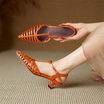 Women's Genuine Leather Slingback Heels | Comfortable All-Day Wear