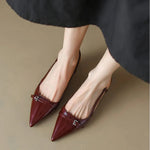 Women's Glossy Leather Slingback Heels | Effortless All-Day Style