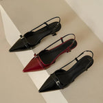 Women's Glossy Leather Slingback Heels | Effortless All-Day Style