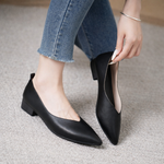 Women's Italian Leather Block Heel Pumps | All-Day Comfort Fit
