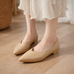 Women's Italian Leather Block Heel Pumps | All-Day Comfort Fit